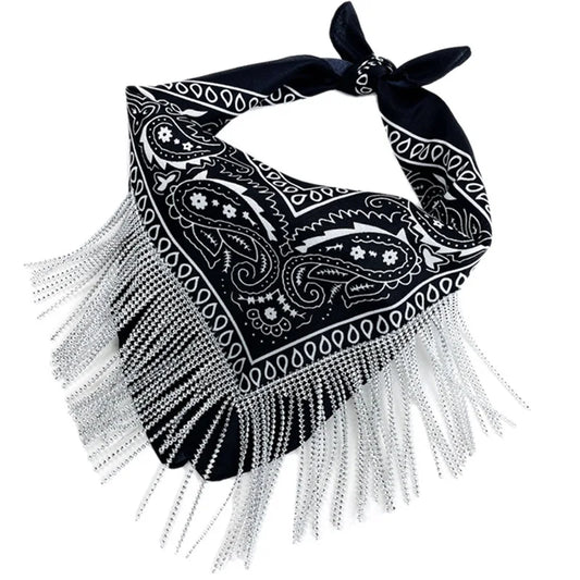 Bandana scintillant à franges