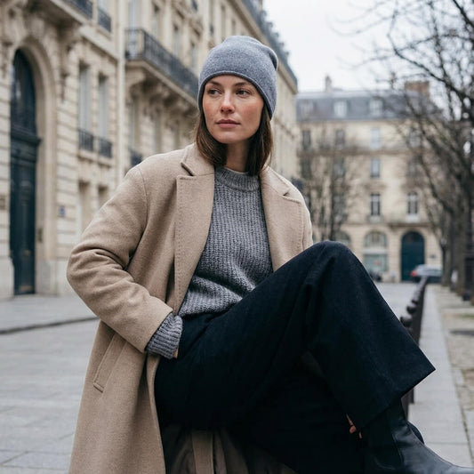 Bonnet en cachemire unisexe – chaleur douce et style couple raffiné