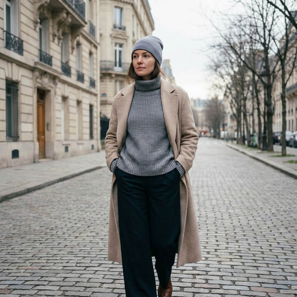 Bonnet en cachemire unisexe – chaleur douce et style couple raffiné