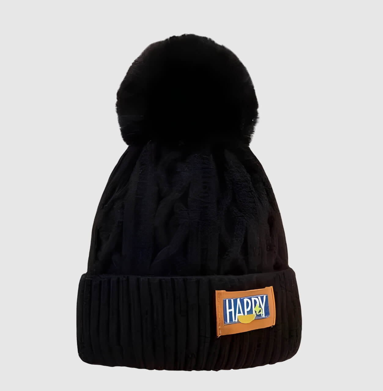 Bonnet pompon épais pour femme hiver
