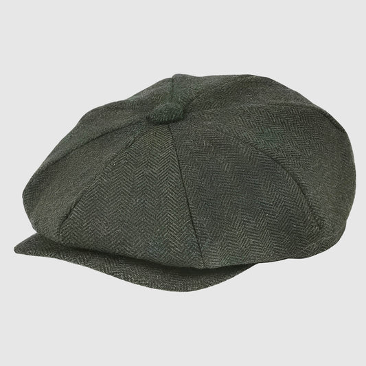 Casquette gavroche en tweed chevrons – style chauffeur rétro unisexe