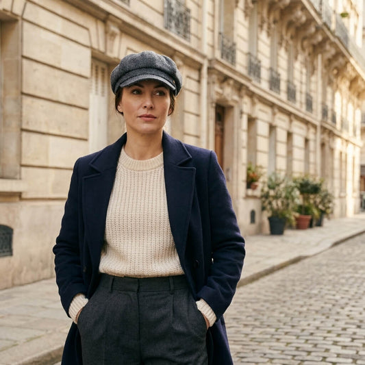 Casquette gavroche femme – gris moucheté, chic discret