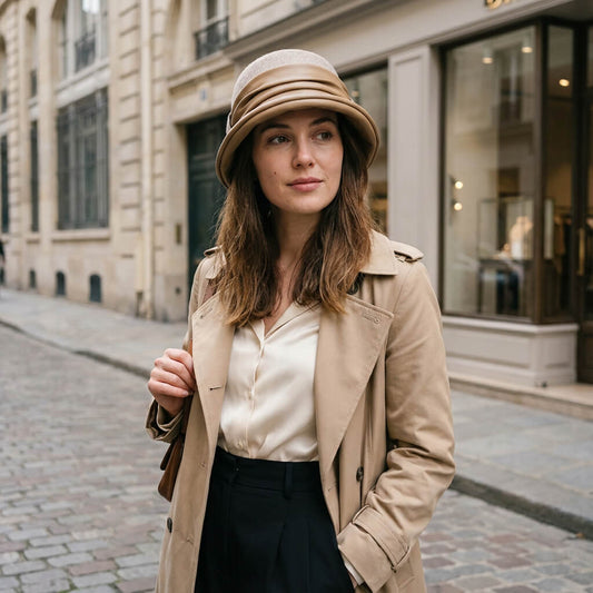 Chapeau cloche en feutre de laine pour femme