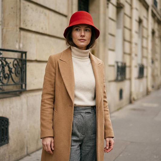 Chapeau cloche en feutre de laine pour femme