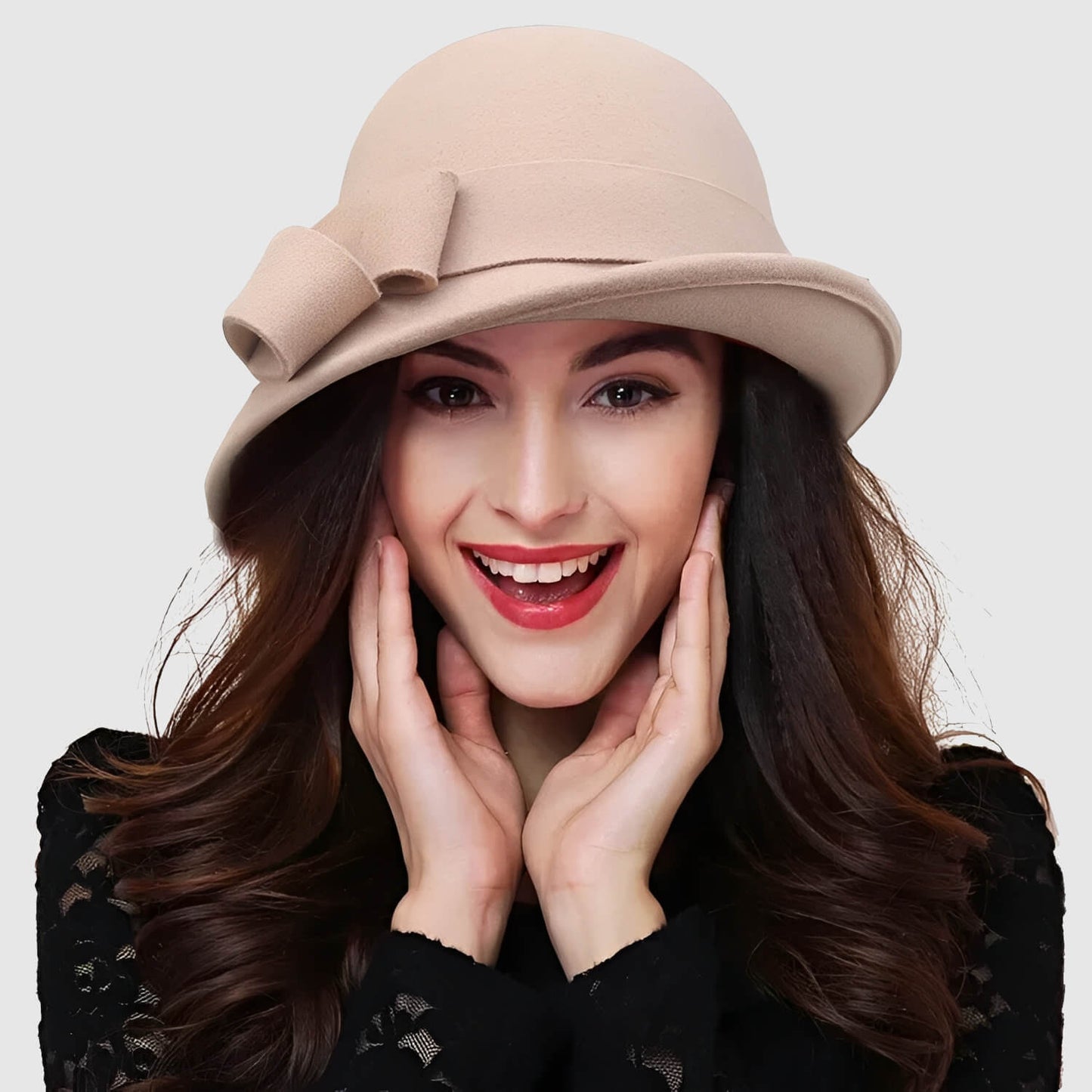 Chapeau cloche en laine style Gatsby pour femme