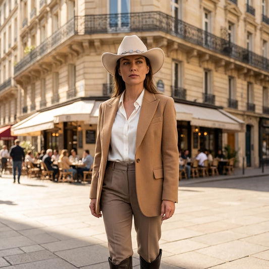 Chapeau cowboy pour femme à large bord