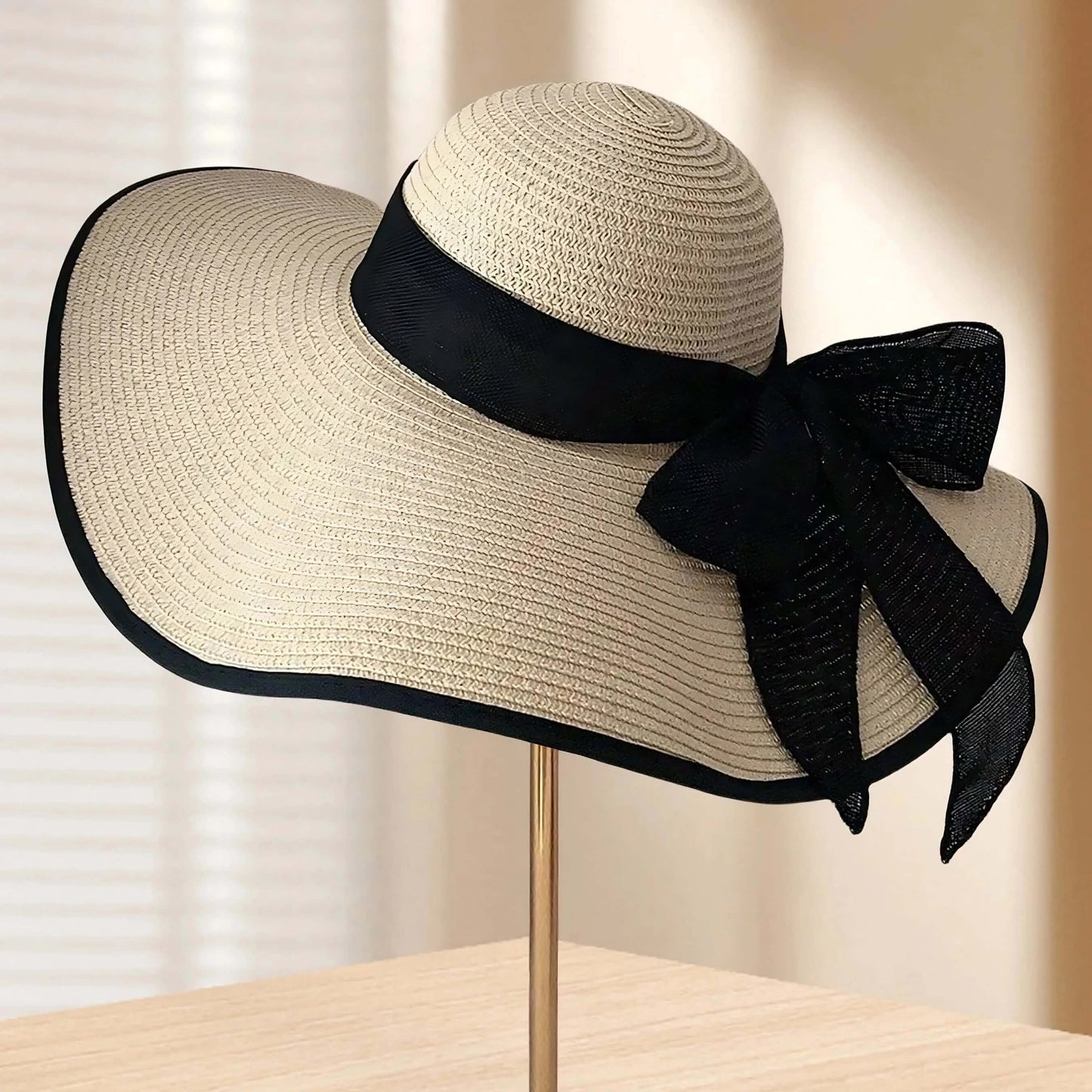 Chapeau de plage d’été pour femme à large bord