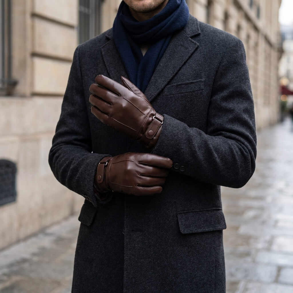 Gants en cuir souple pour homme