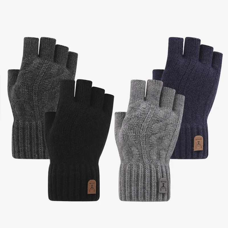 Gants mitaines hiver pour homme – tricot chaud et souple