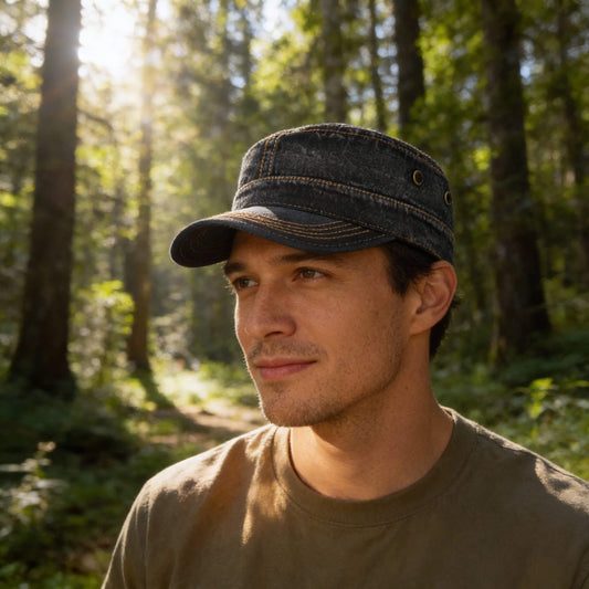 Casquette militaire homme – coton délavé, esprit urbain