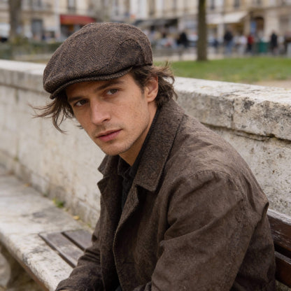 Casquette plate homme en tweed – classique et chaleureuse pour l’hiver