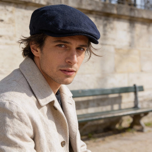 Casquette plate homme en tweed – classique et chaleureuse pour l’hiver