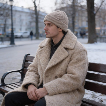 Bonnet en cachemire côtelé unisexe – chaleur naturelle et style raffiné