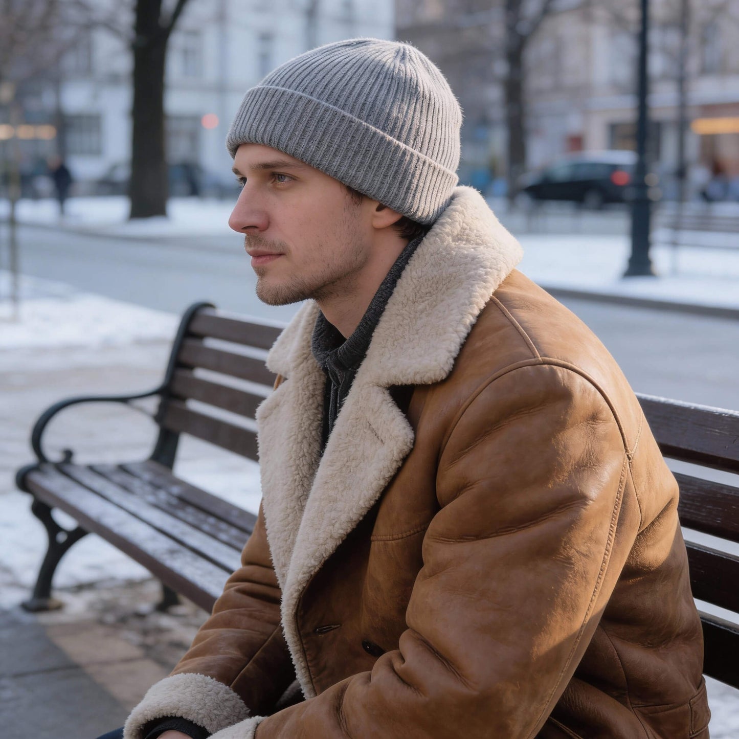 Bonnet en cachemire côtelé unisexe – chaleur naturelle et style raffiné