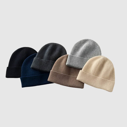 Bonnet en cachemire côtelé unisexe – chaleur naturelle et style raffiné