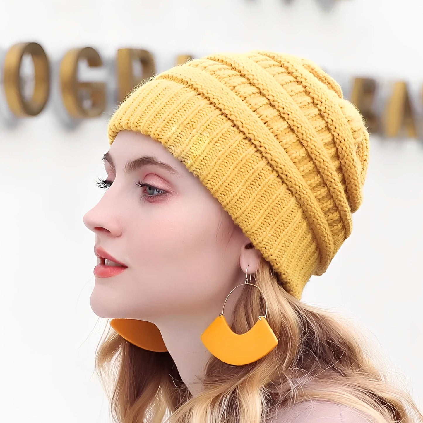 Bonnet femme uni en maille