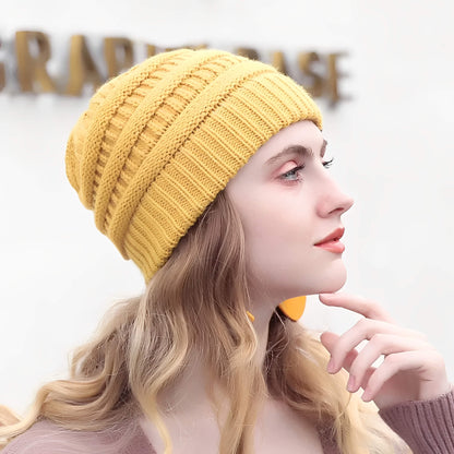 Bonnet femme uni en maille