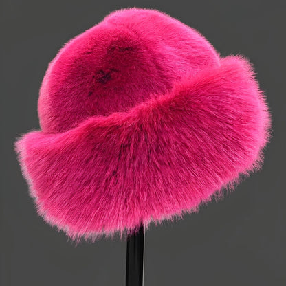 Bonnet russe en fausse fourrure pour femme