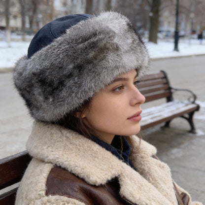 Bonnet russe en fausse fourrure pour un look chic d’hiver
