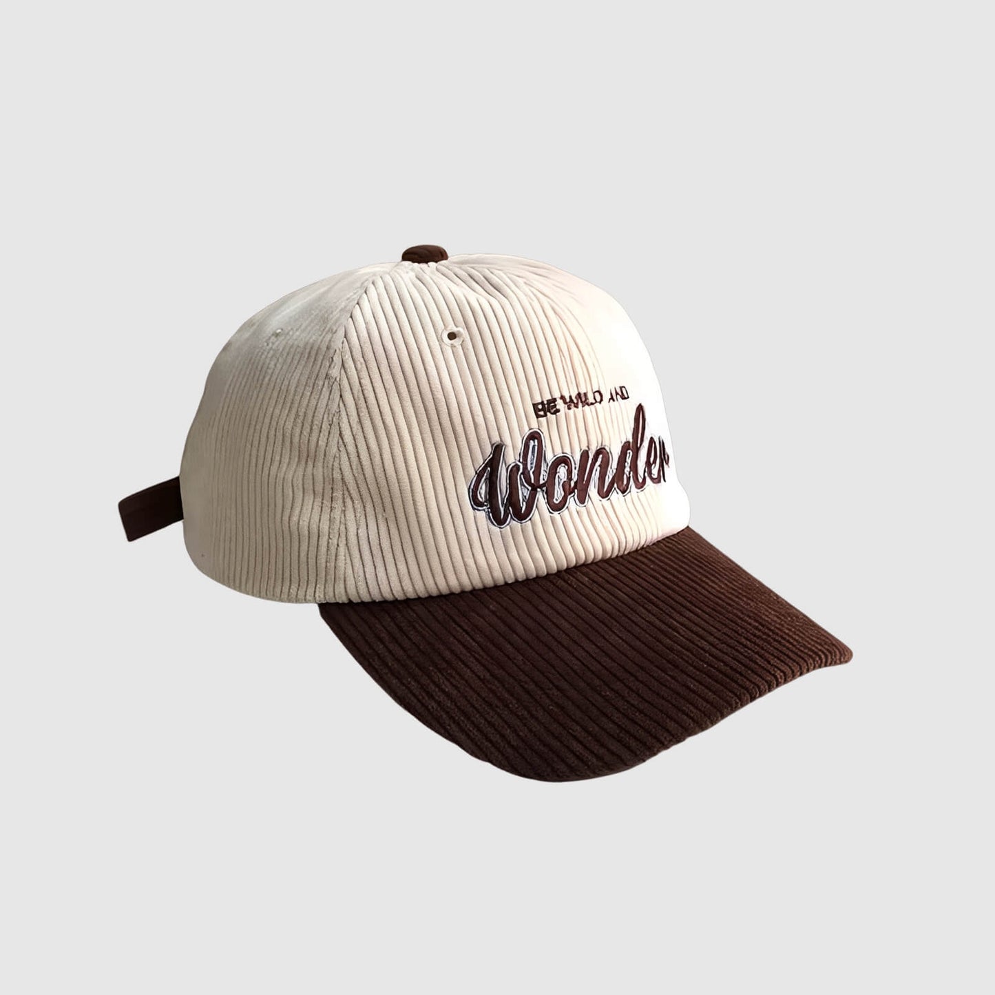 Casquette « WONDER » en velours côtelé – patchwork et style urbain