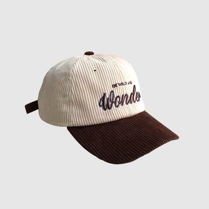 Casquette « WONDER » en velours côtelé – patchwork et style urbain
