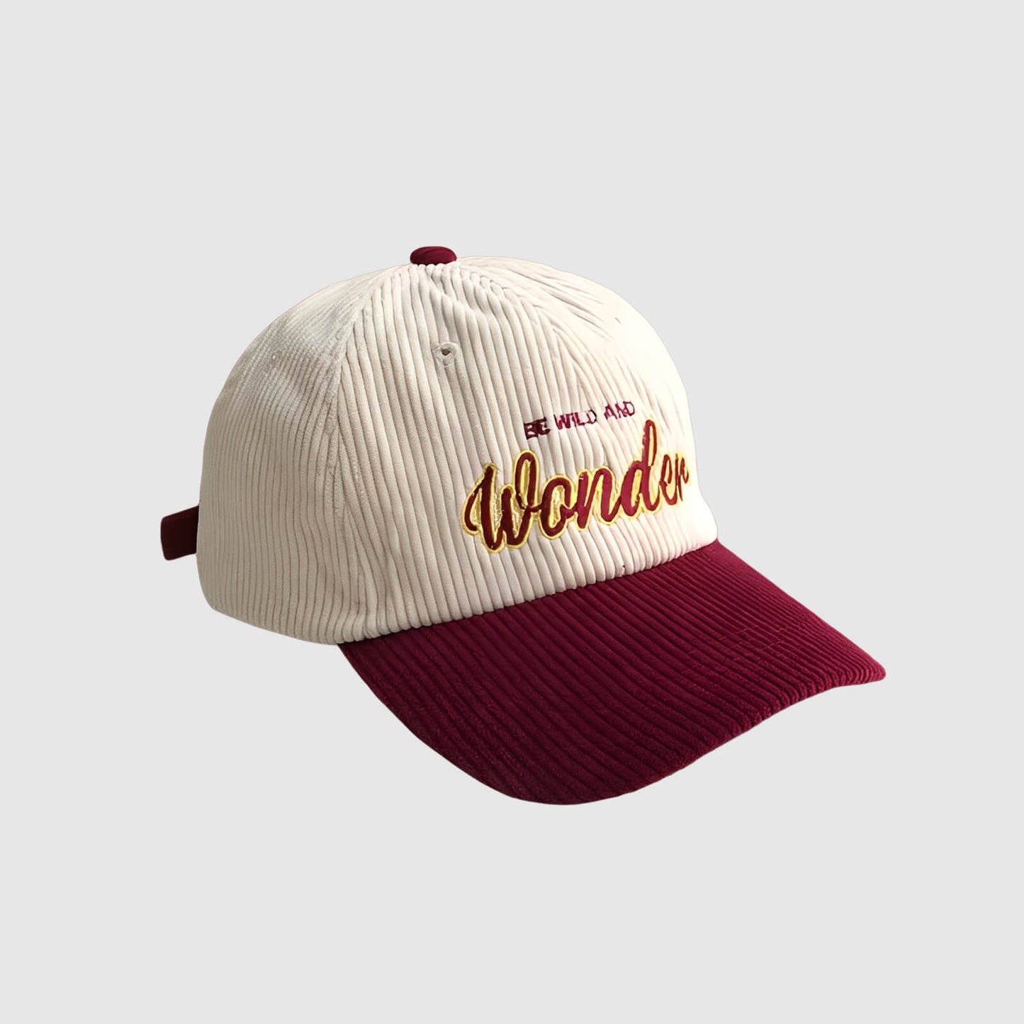 Casquette « WONDER » en velours côtelé – patchwork et style urbain