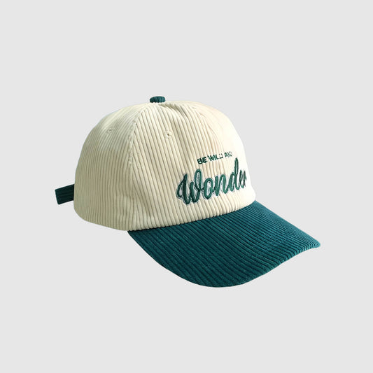 Casquette « WONDER » en velours côtelé – patchwork et style urbain