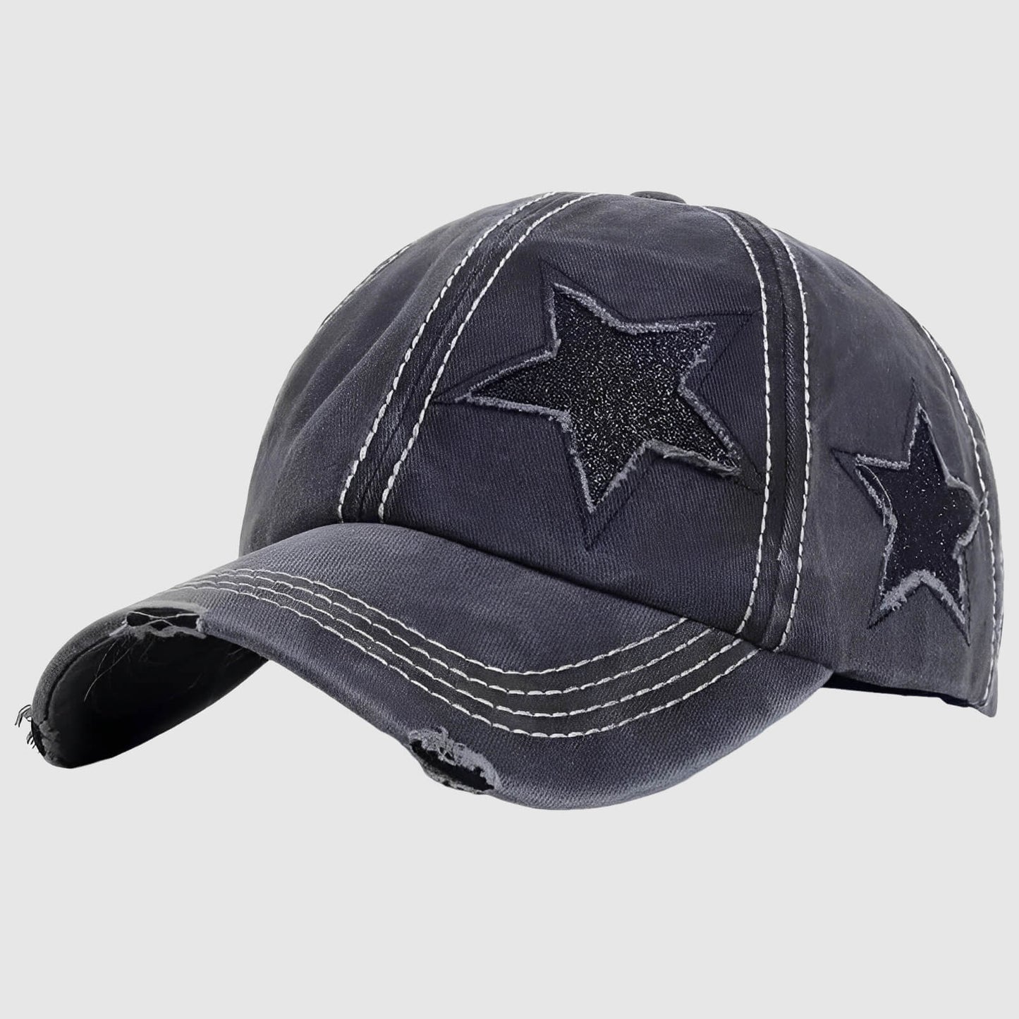 Casquette étoile Y2K en denim – look rétro et tendance