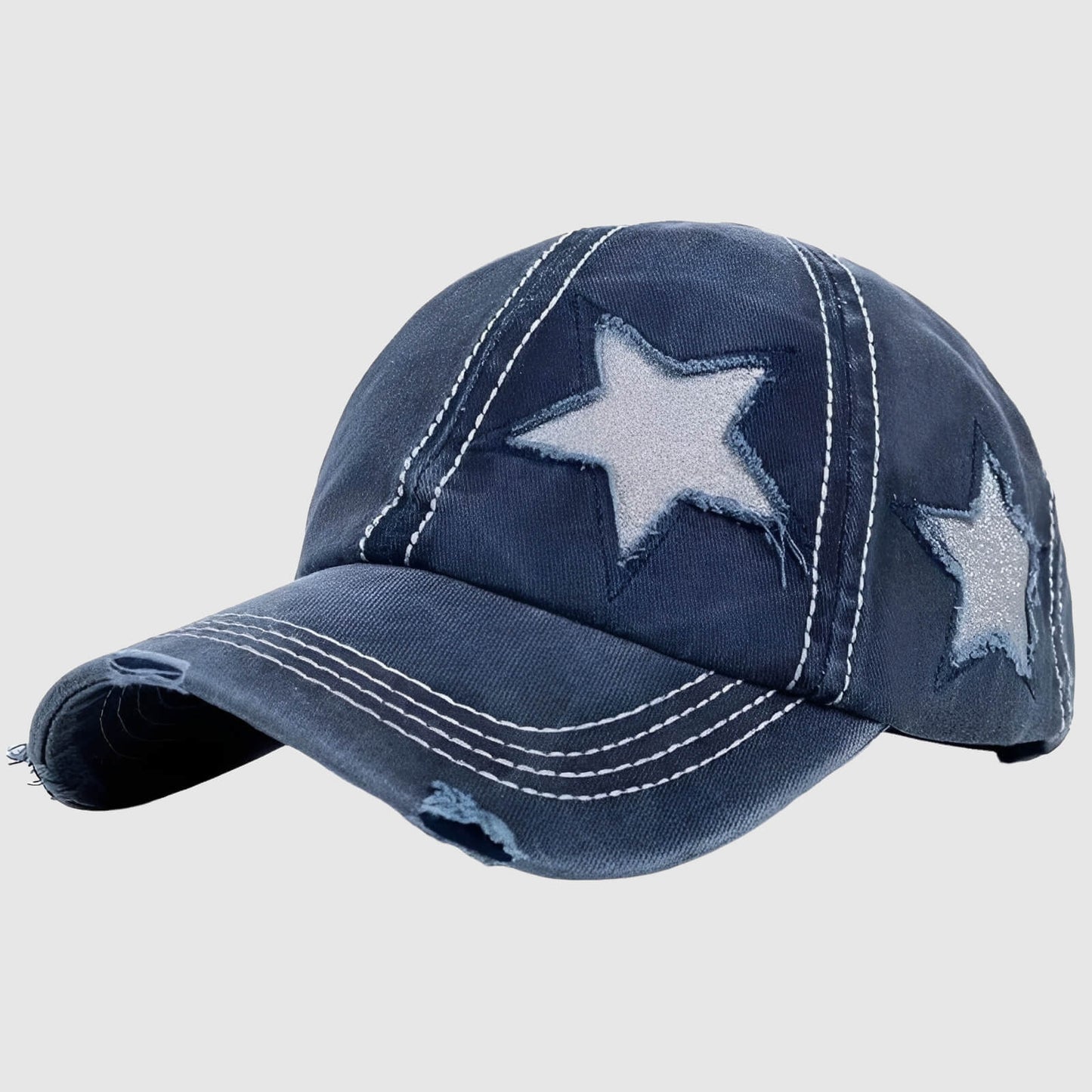 Casquette étoile Y2K en denim – look rétro et tendance