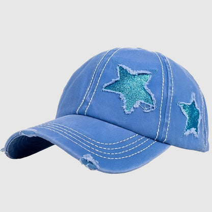 Casquette étoile Y2K en denim – look rétro et tendance