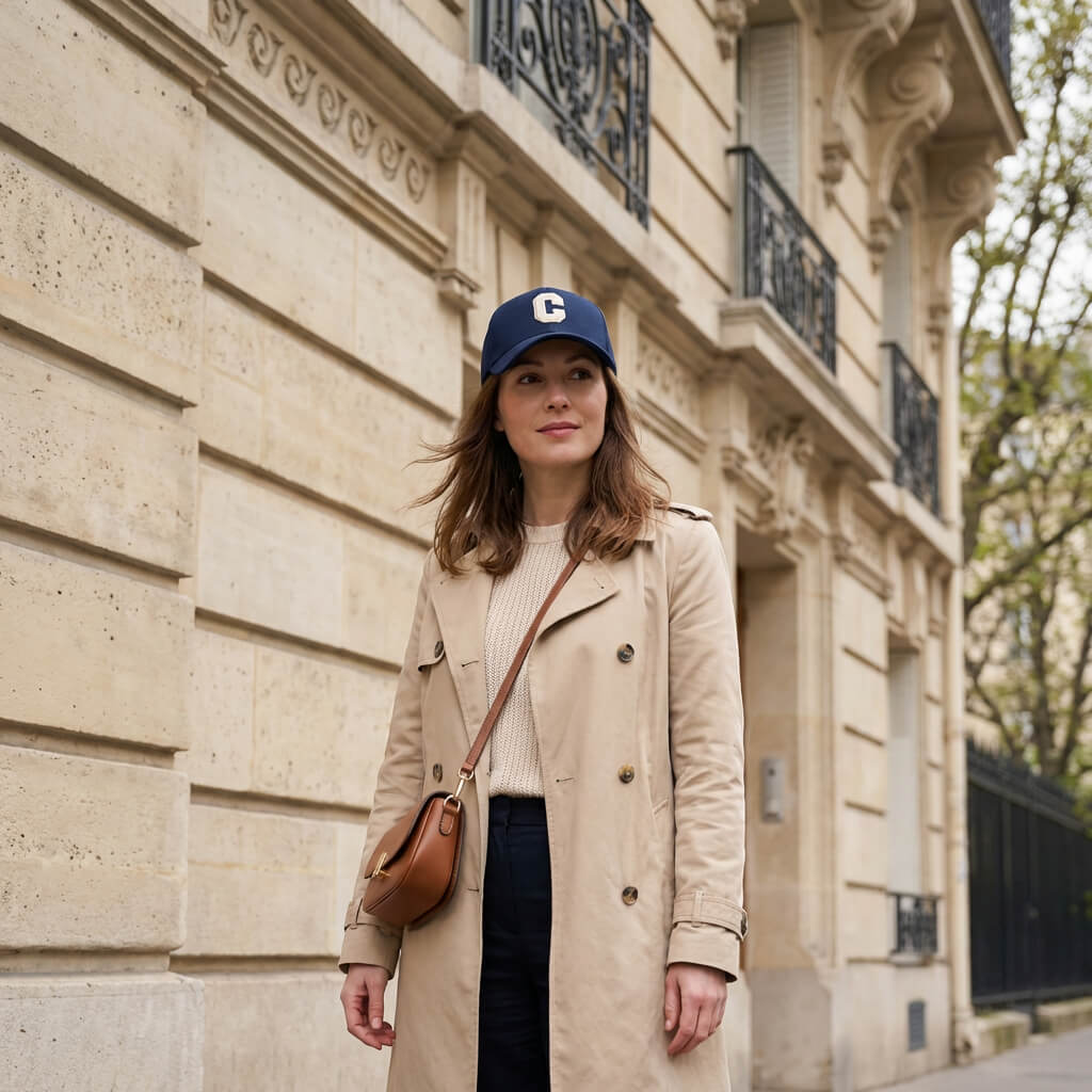 Casquette lettre C – simple, mode et facile à porter