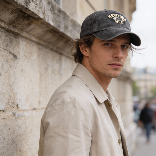 Casquette lettre américaine – coton lavé, style décontracté
