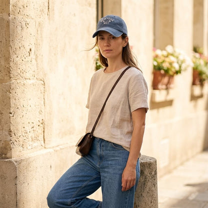 Casquette lettre américaine – coton lavé, style décontracté