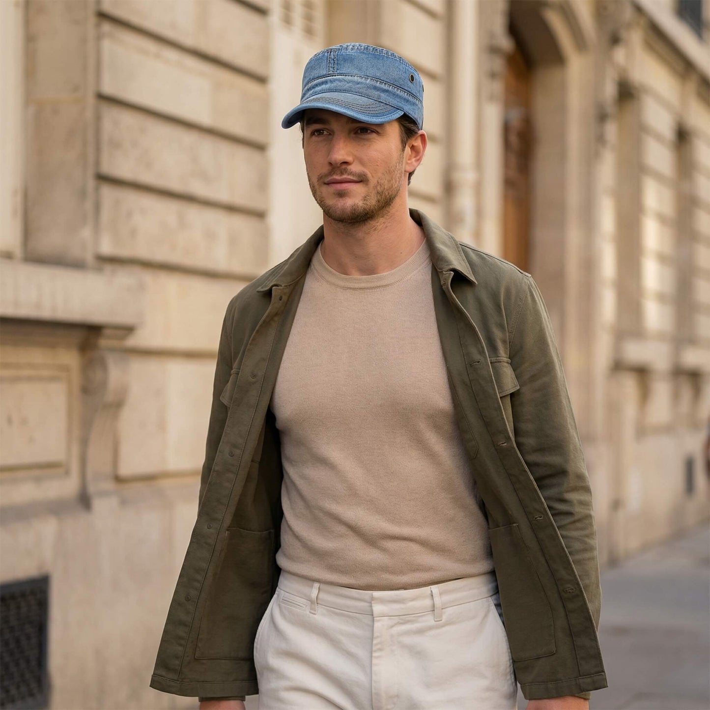 Casquette militaire homme – coton délavé, esprit urbain