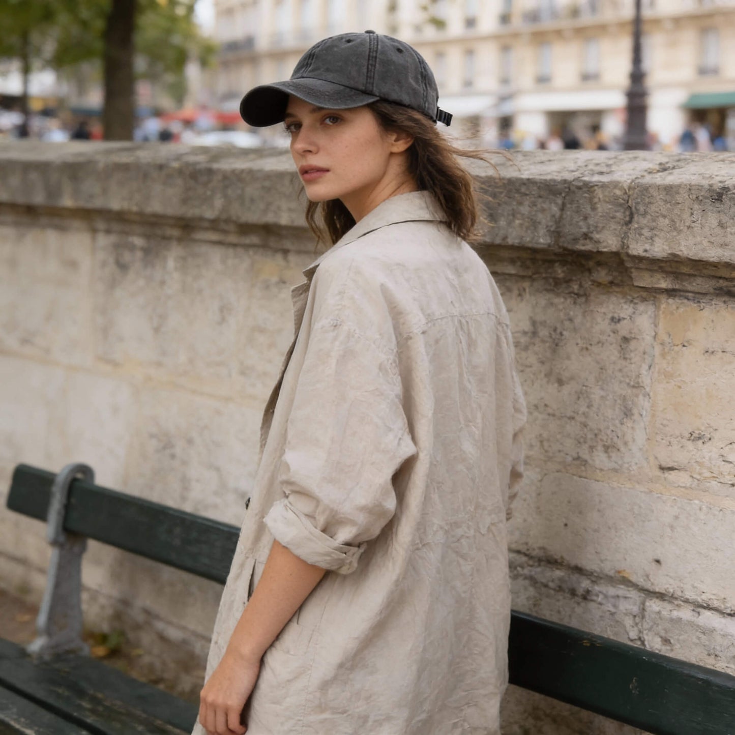 Casquette queue de cheval – coton lavé et style décontracté