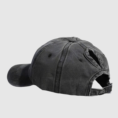 Casquette queue de cheval – coton lavé et style décontracté