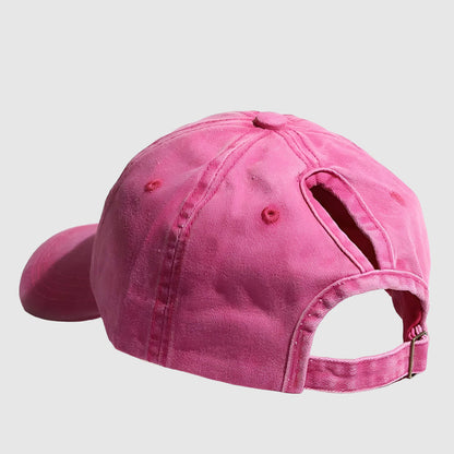 Casquette queue de cheval – coton lavé et style décontracté