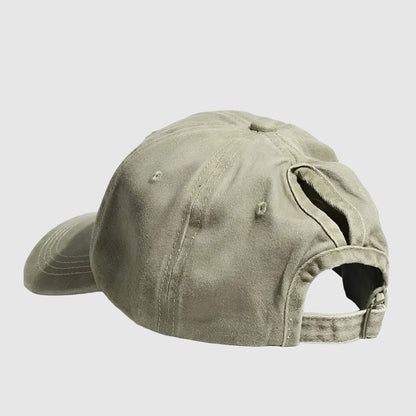 Casquette queue de cheval – coton lavé et style décontracté