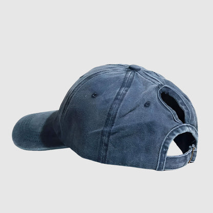Casquette queue de cheval – coton lavé et style décontracté