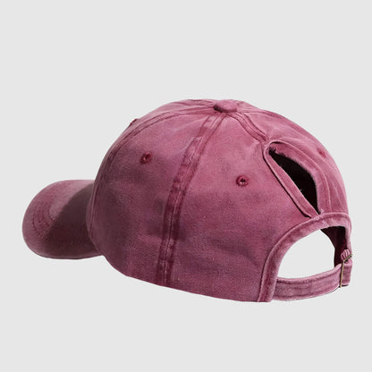 Casquette queue de cheval – coton lavé et style décontracté