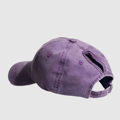 Casquette queue de cheval – coton lavé et style décontracté