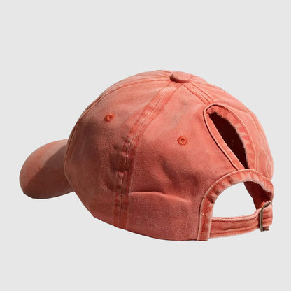 Casquette queue de cheval – coton lavé et style décontracté