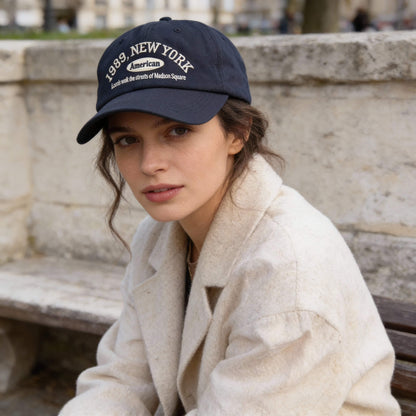 Casquette rétro coréenne – lettre brodée, style street