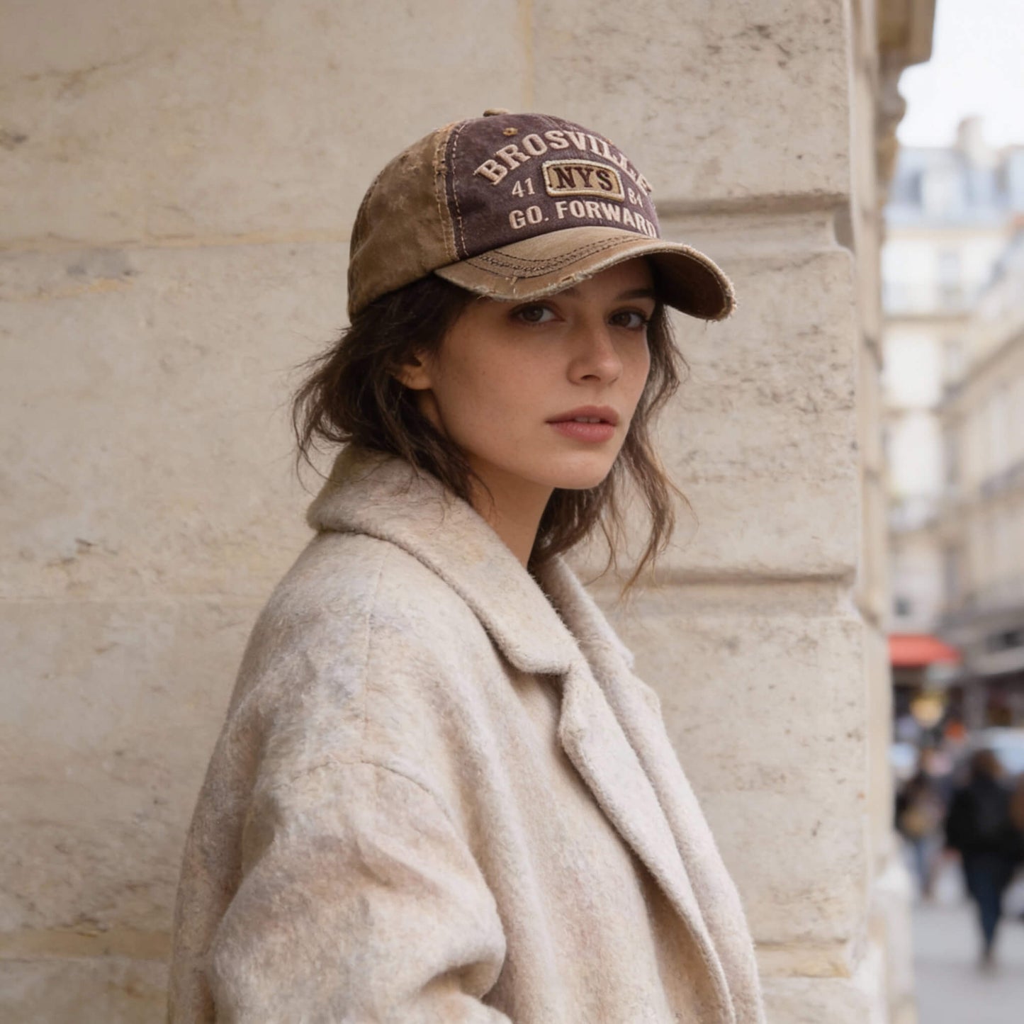 Casquette rétro lettre brodée – esprit Y2K en coton délavé