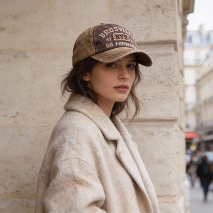 Casquette rétro lettre brodée – esprit Y2K en coton délavé