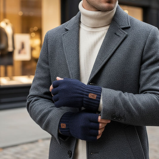 Gants mitaines hiver pour homme – tricot chaud et souple