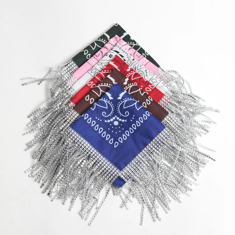 Bandana scintillant à franges