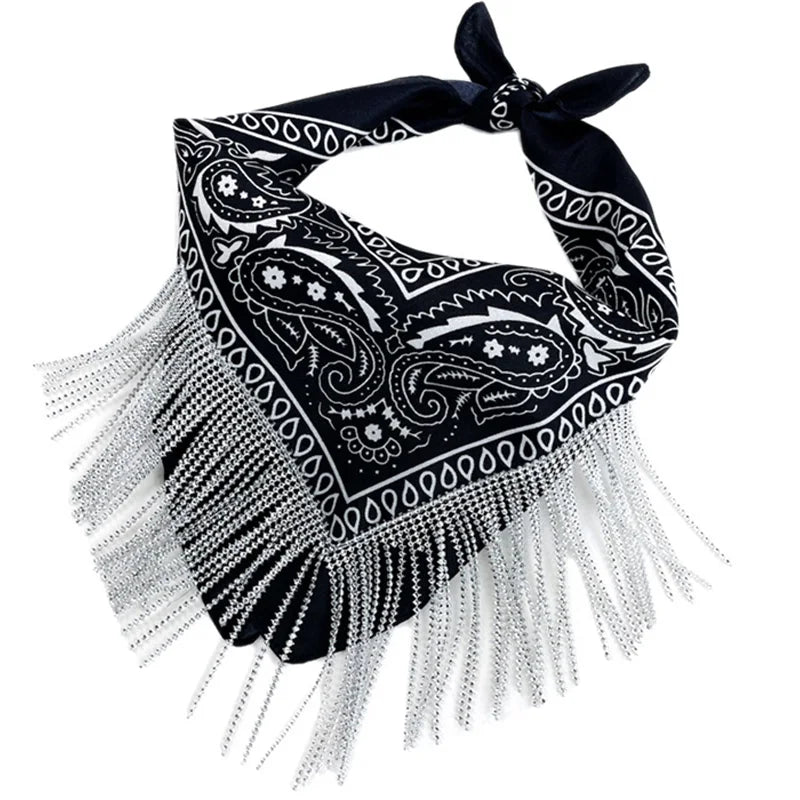 Bandana scintillant à franges