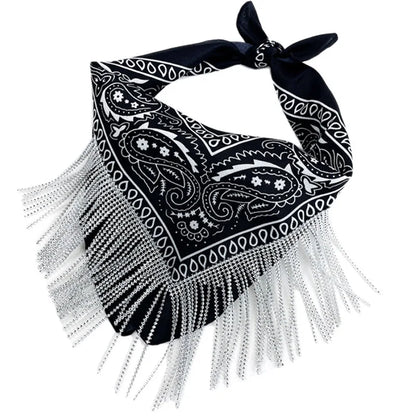 Bandana scintillant à franges