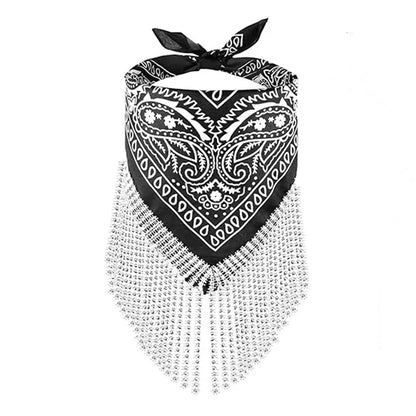 Bandana scintillant à franges